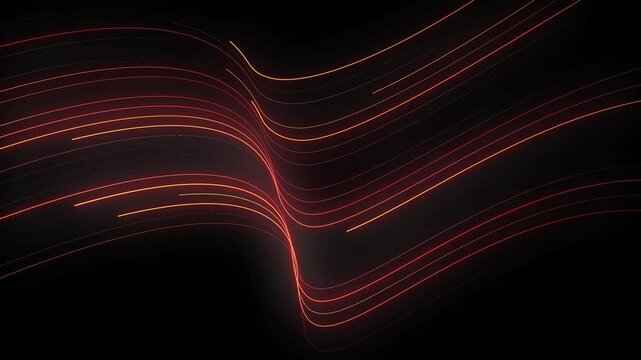 Blue Fractal Vortex Animation, Energy Pulse with Flowing Light Lines, Tech Motion Background, Curved Wave Video Asset Stroke Effect