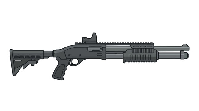 Black semi-automatic rifle with magazine.