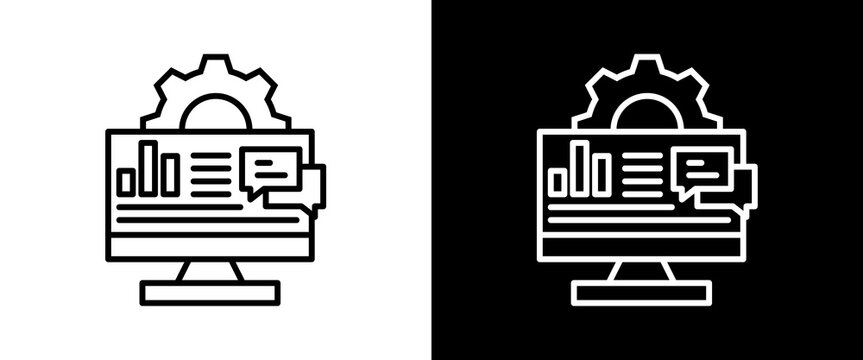 Seo white and black icon set design