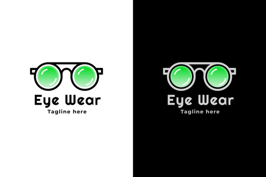 Eyewear glasses logo design, optical store logo template