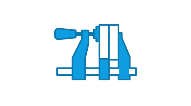 Blue parallel bar wood clamp for carpentry joinery.