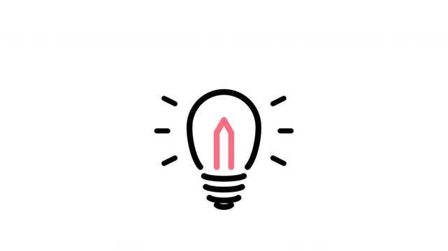 Minimalist brown light bulb icon showing a bright idea 4k