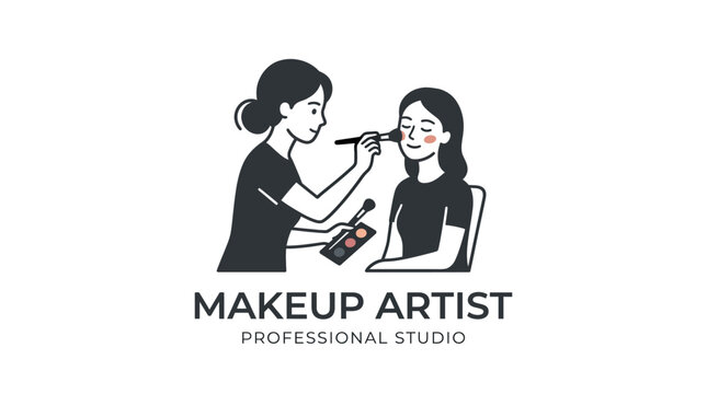 Makeup Artist Applying Cosmetics.