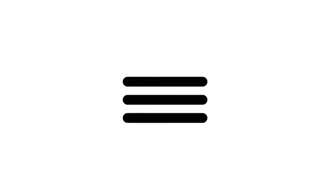 Three horizontal black lines icon.