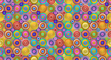 Fototapeta premium Vector. Colorful balls background. Seamless geometric pattern. Top view of 3d balls.