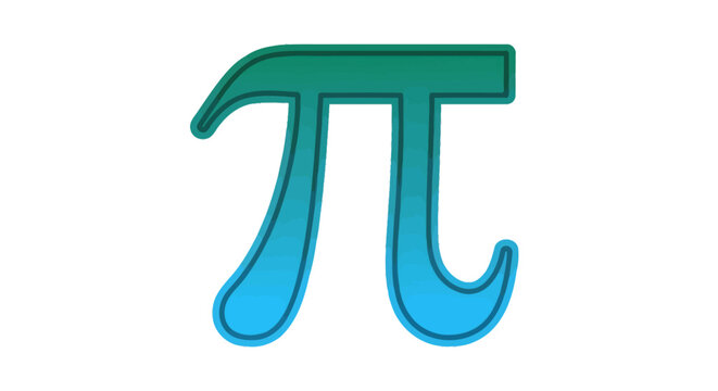 Stylized pi symbol with gradient colors on white background