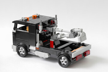 Fototapeta premium Lego black tow truck toy