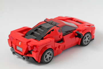 Fototapeta premium Lego car Ferrari F8 Tributo