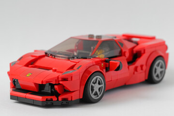 Fototapeta premium Lego car Ferrari F8 Tributo