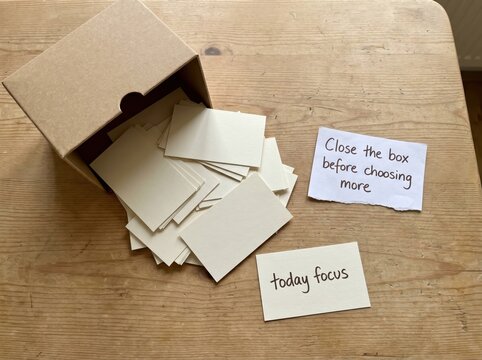 Focus Cards in a Box for Low Attention Span