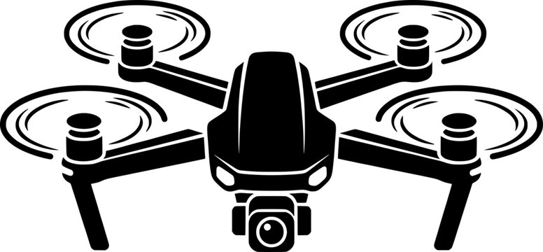 Modern Quadcopter Drone with Camera Vector Illustration for Aerial Photography, Surveillance and Remote Technology Applications
