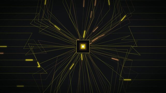 Microscopic Silicon Processor Microchip Copper Traces