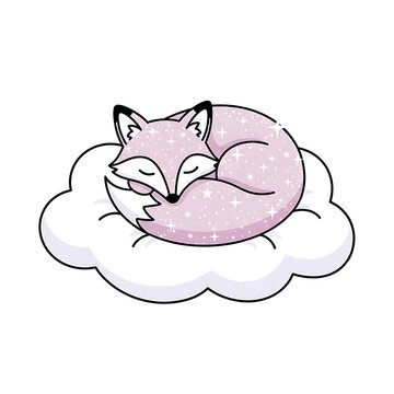 White cat sleeping in a curled up position.