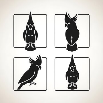 Vector illustration set of black cats in different poses.