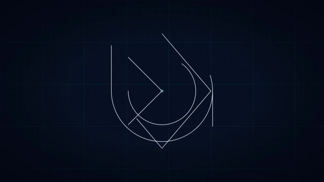 Architecture Wireframe Blueprint Generator CAD Animation