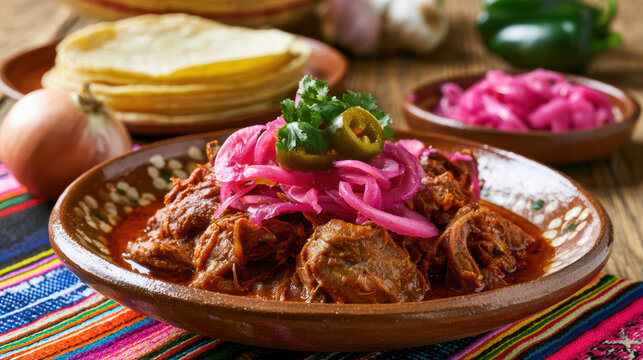 authentic mexican cochinita pibil food photography