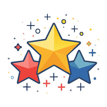 Abstract star vector with plus signs