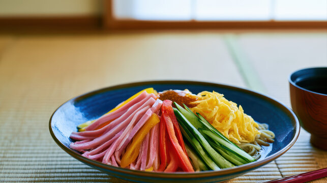 hiyashi chuka chilled ramen food photography