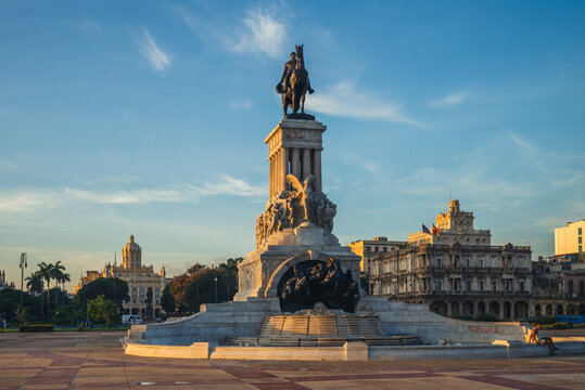 October 28, 2019: Monument Maximo Gomez in havana, cuba, made by the Italian Aldo Gamba in 1935 dedicated to General Maximo Gomez, independent Cuban army chief considered a Dominican Republic war hero