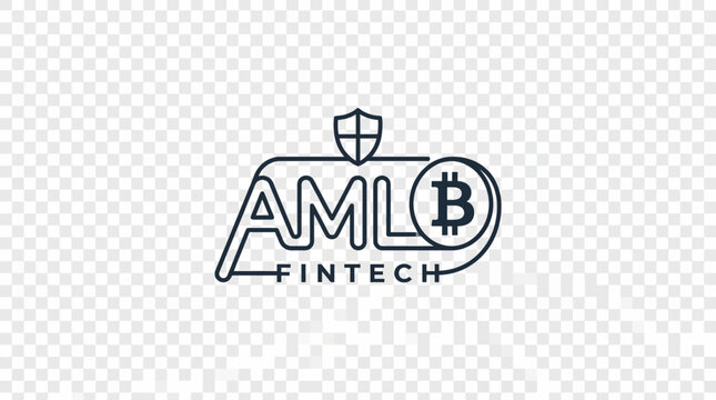 AML fintech logo cryptocurrency security shield icon