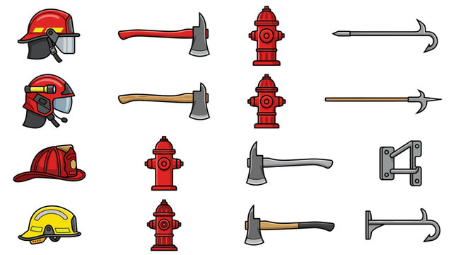 Firefighter tools and equipment.