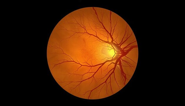 Detailed medical retinal scan imaging with vision health blood vessels optic nerve eye exam eye care eye anatomy eye check human eye ophthalmology clinic vision screening medical tech