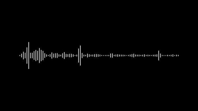 Music sound wave animation on black background. line audio wave visualization on a transparent background,
dramatic rhythm audio spectrum sound waves on transparent background