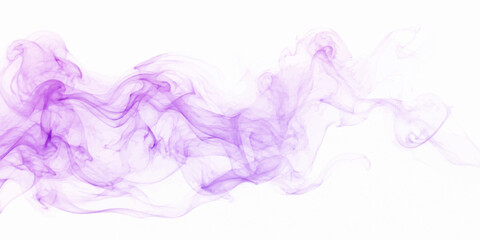 Abstract purple smoke waves flowing on white background with smooth colorful motion and swirling abstract design © pixel