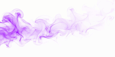 Fototapeta premium Pink and purple abstract smoke waves flowing on white background