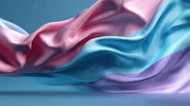Transgender Pride Flag Waving on Clean Background, Representing Gender Identity, LGBTQ+ Rights, Equality, Inclusion, Diversity, and Social Acceptance Conceptual Image