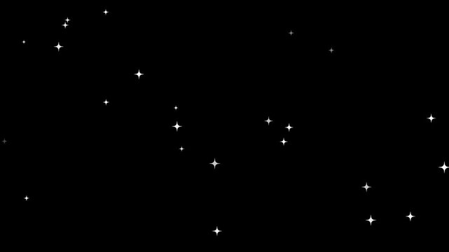 Twinkling star blast motion graphics, Shimmering twinkling star, sparkle backdrop light effect background overlay,
twinkling star motion graphics on black screen background.