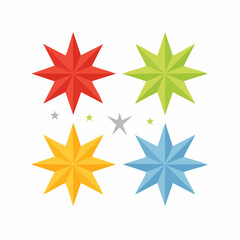 Obraz premium Four Colorful Starbursts