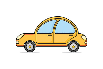 Fototapeta premium Car side view flat illustration on white background