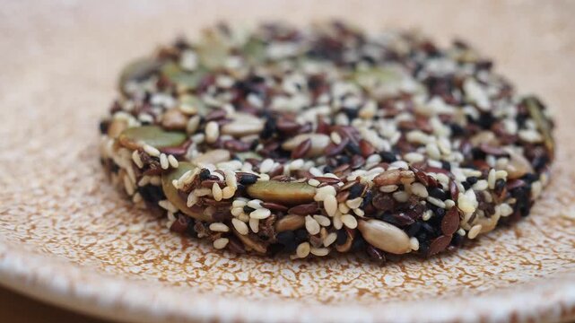 Healthy Seed Cracker Made with Sesame, Flax, Sunflower, and Pumpkin Seeds