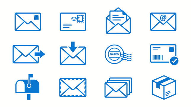Collection of email icons and symbols.