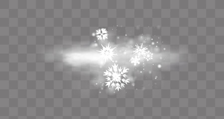 Snow and wind on a transparent background. White gradient decorative element.vector illustration. winter and snow with fog. wind and fog. © luda