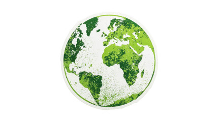 Obraz premium Globe illustration rendered in shades of green depicts the continents of the world on a clean white background to represent ecological sustainability and global environmental conservation awareness.