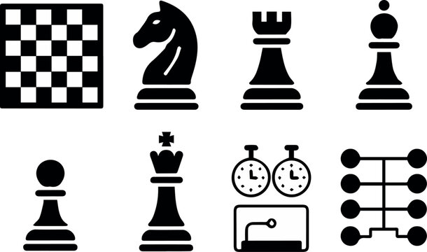 Chess clock and timer icons for board game apps