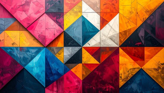 A colorful geometric pattern of triangles (3)