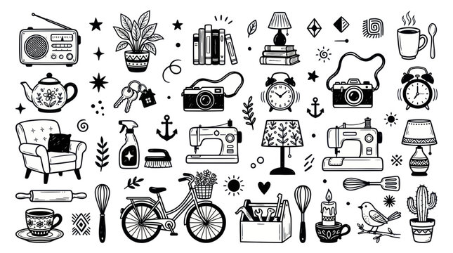 Doodle Collection: Home, Hobbies, and Comfort Objects