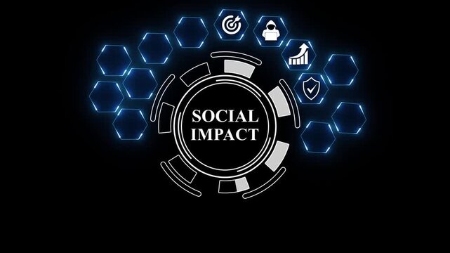 Social impact Natural language processing AI Artificial intelligence. Motion graphics of concept. 4k digital animation video..