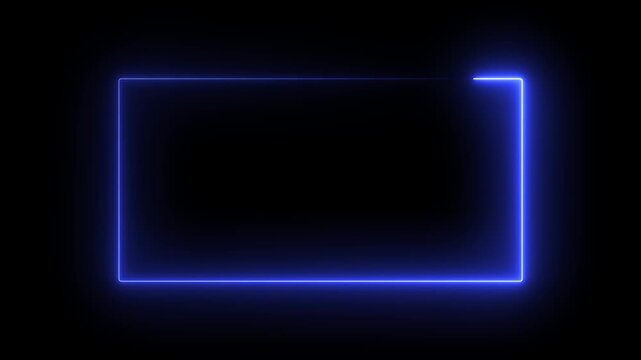 Glowing neon frame on black, webcam border facecam overlay. overlay for youtube live stream videos.