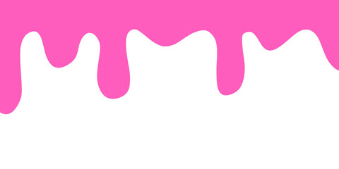 Fototapeta premium Dripping strawberry texture background. Pink liquid melt. Abstract dripping pink liquid. Pink fluid border background. Melting strawberry ice cream. Melting strawberry syrup