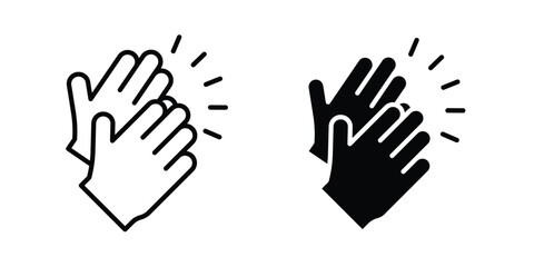 Fototapeta premium Clap icon fill and line concepts