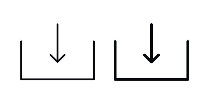 Download button icon fill and line concepts