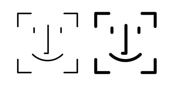 Face id icon fill and line concepts