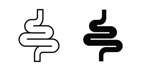 Obraz premium Intestine icon fill and line concepts
