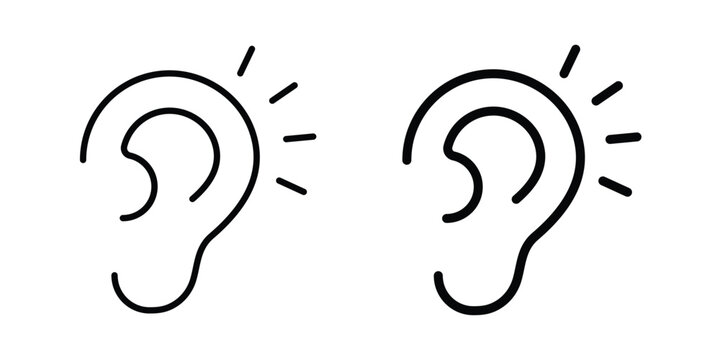Listening icon fill and line concepts
