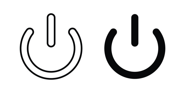 Power button icon fill and line concepts