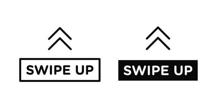 swipe up icon fill and line concepts